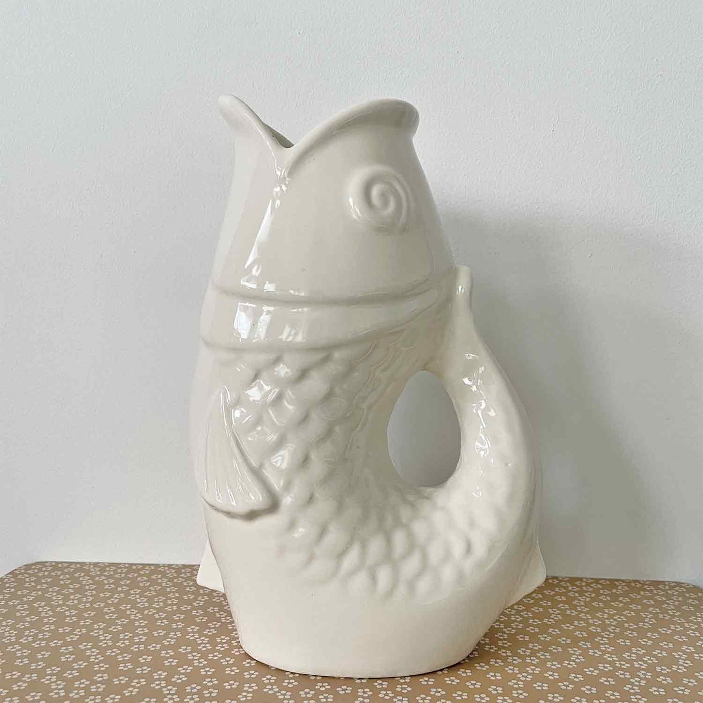 VASE PICHET POISSON BLANC CASSE - OPJET PARIS