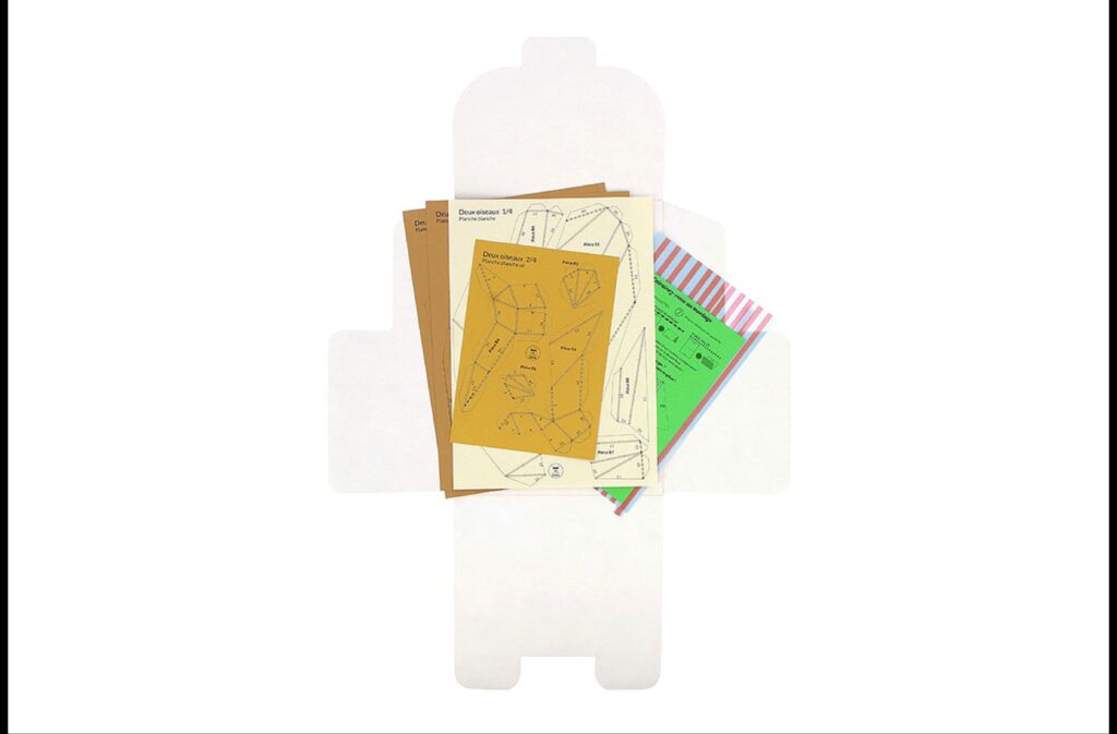 2 OISEAUX EN PAPIER 3D - BEIGE - ORIGAMI AGENT PAPER