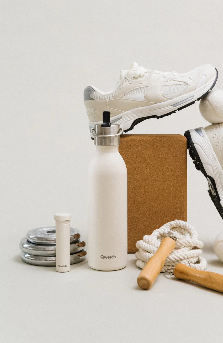BOUTEILLE + BOUCHON SPORT - ACTIVE 600ML SABLE - QWETCH