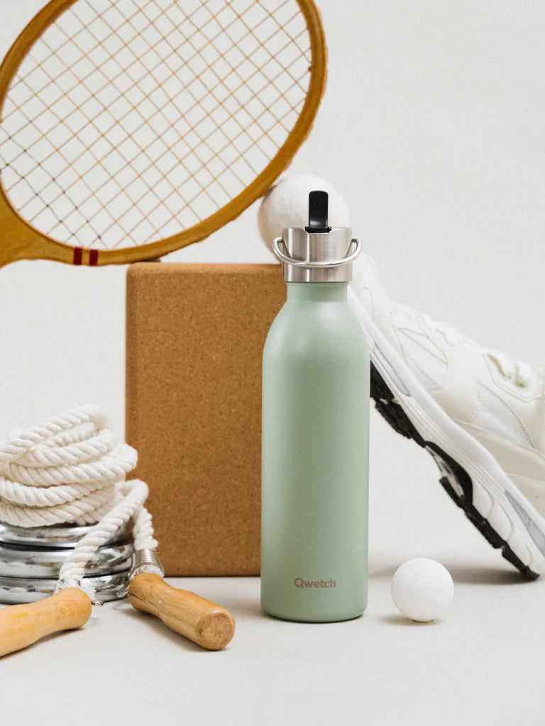 BOUTEILLE + BOUCHON SPORT - ACTIVE 600ML - VERT TILLEUL - QWETCH