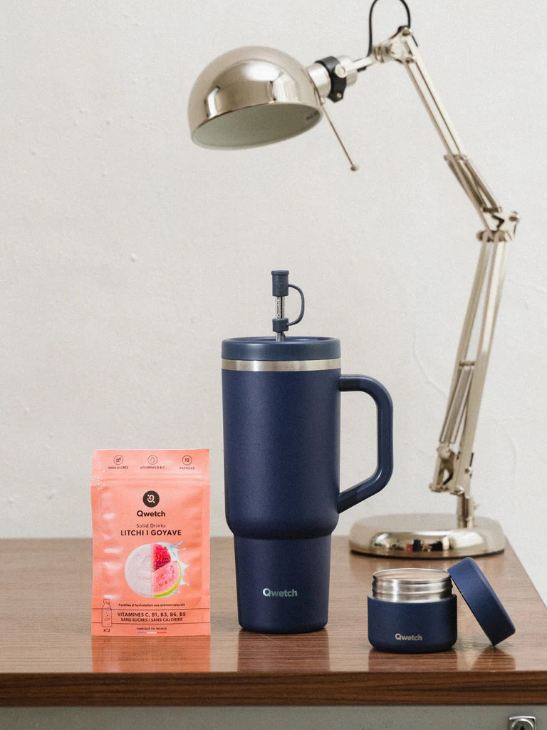 TRAVEL CUP INOX 900ML - BLEU NUIT - QWETCH