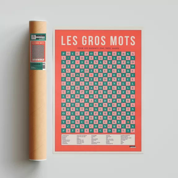 AFFICHE LES GROS MOTS - 50x70cm - LA MAJORETTE A MOUSTACHE