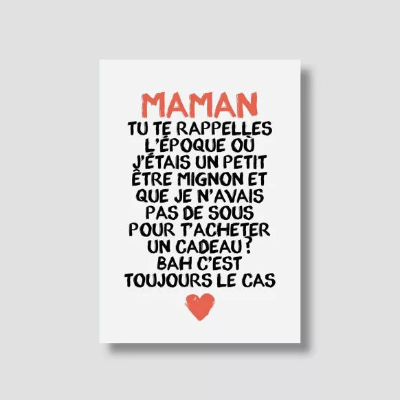 CARTE POSTALE MAMAN TU TE RAPELLES ? - BULMA STUDIO