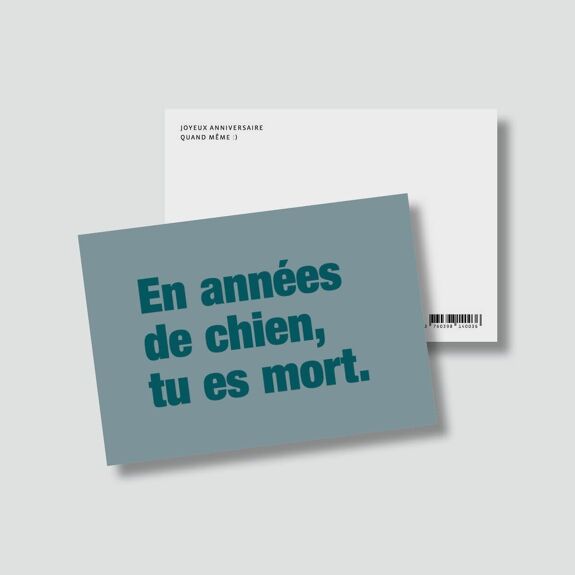 CARTE POSTALE - EN ANNEES CHIEN TU EST MORT - BULMA STUDIO