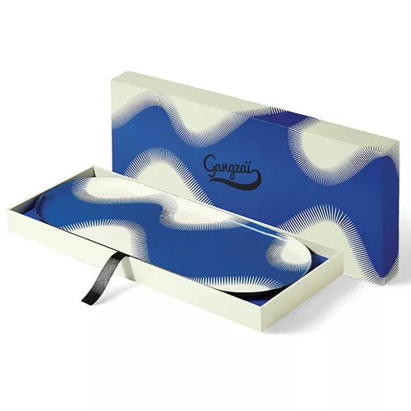 PLATEAU ARRONDI WAVE BLEU - GANGZAÏ