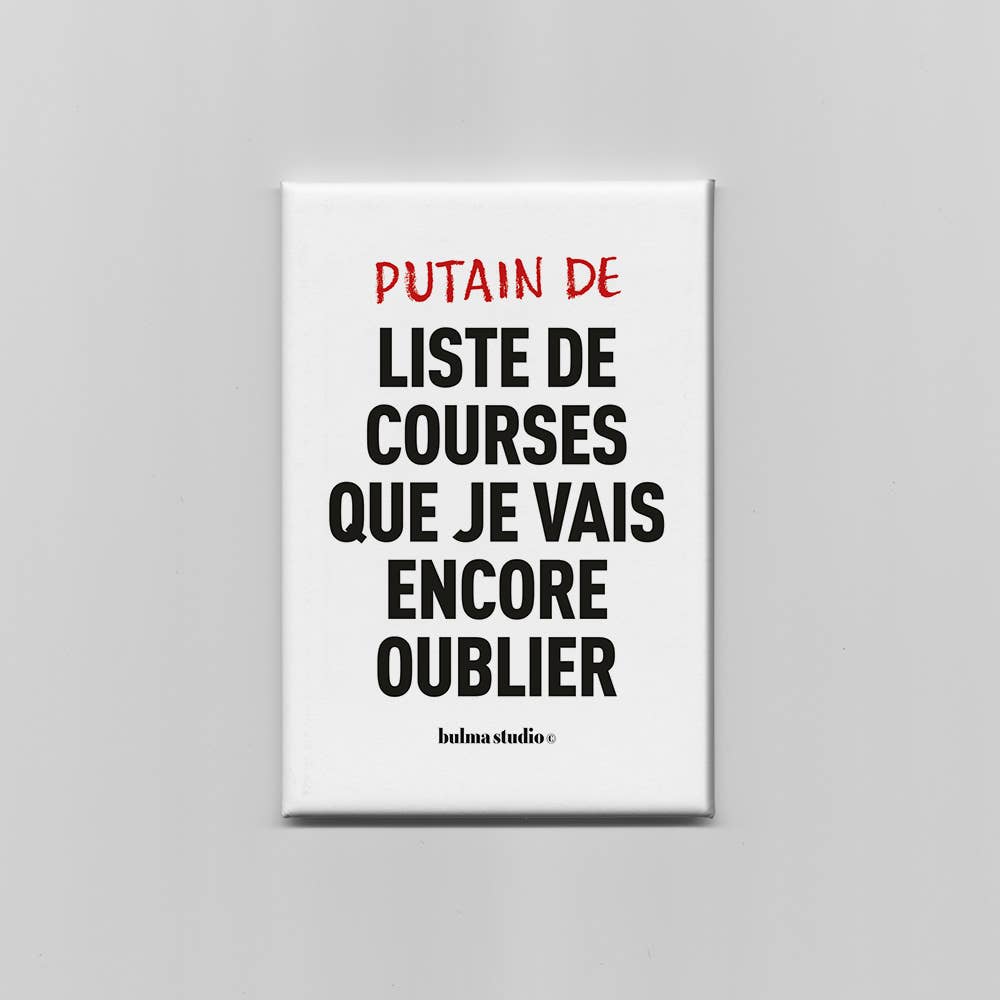 Aimant : Putain de liste de courses