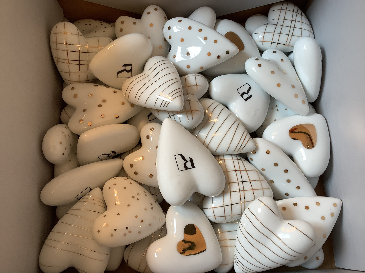 CŒUR EN PORCELAINE - PORTE BONHEUR - RADER