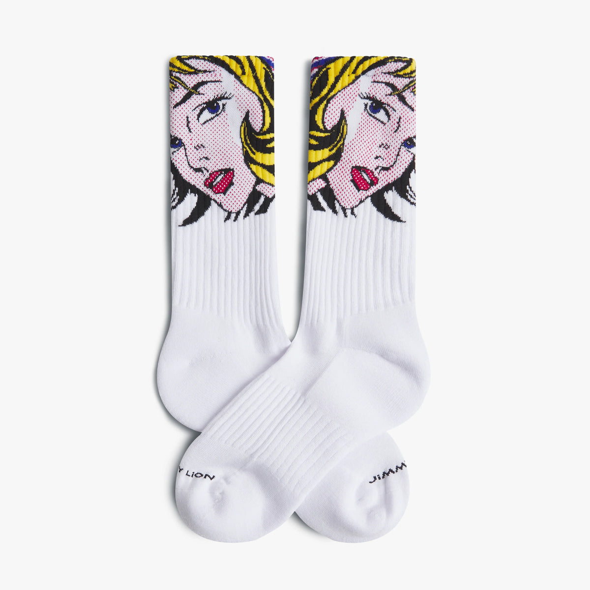 CHAUSSETTES ATHLETIC - ROY LICHTENSTEIN " GIRL WITH HAIR RIBBON WHITE"