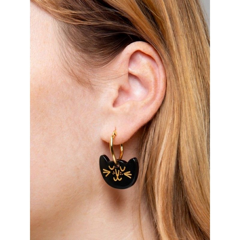 BOUCLES D'OREILLES CHAT - EAT MY SOCKS