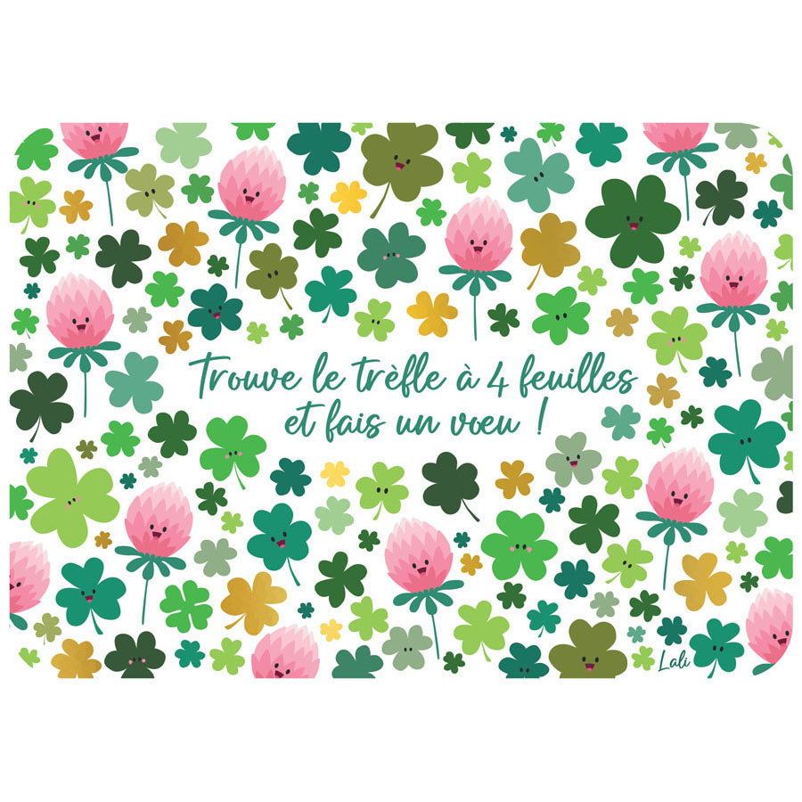CARTE POSTALE - TREFLES CHANCES - CARTES D'ART