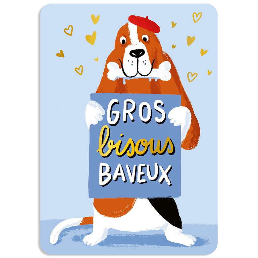 CARTE POSTALE - GROS BISOUS BAVEUX - CARTES D'ART