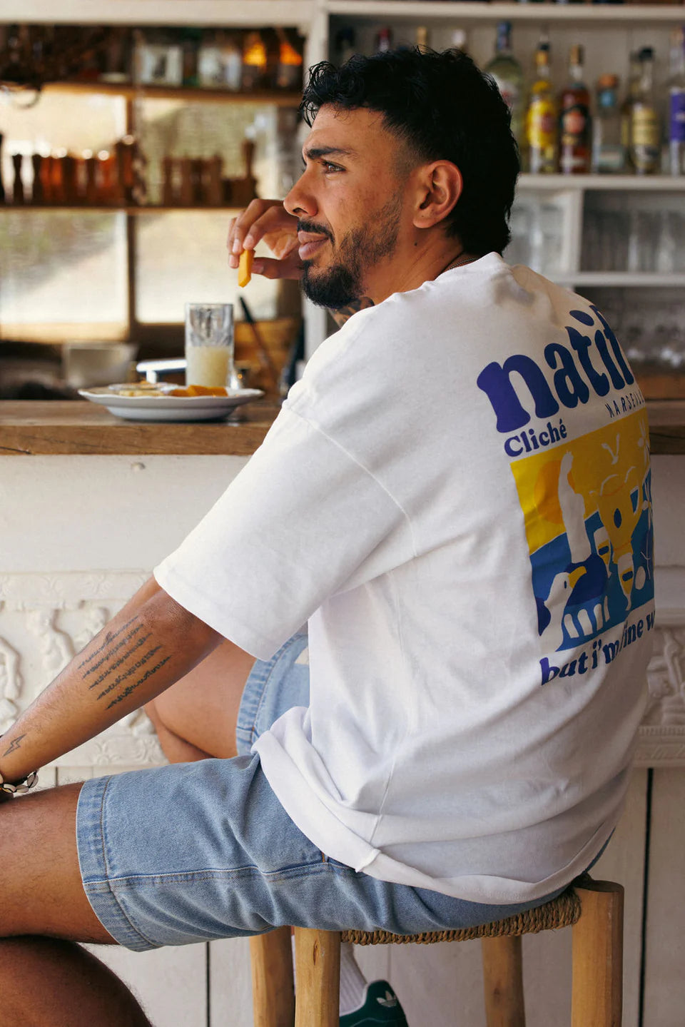 T-SHIRT UNISEXE CLICHE MARSEILLE BLANC - NATIF