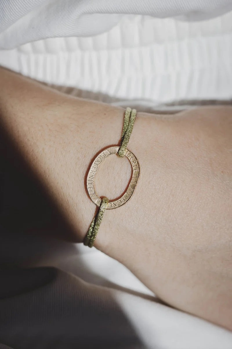 BRACELET BASTILLE IRISE VERT - LE SOU FRANCAIS