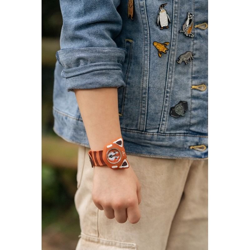 SLAP WATCH PANDA ROUGE - MAVA DESIGN