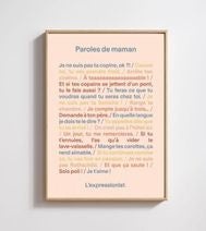 AFFICHE 30X40CM - PAROLES DE MAMAN - L'AVANT GARDISTE