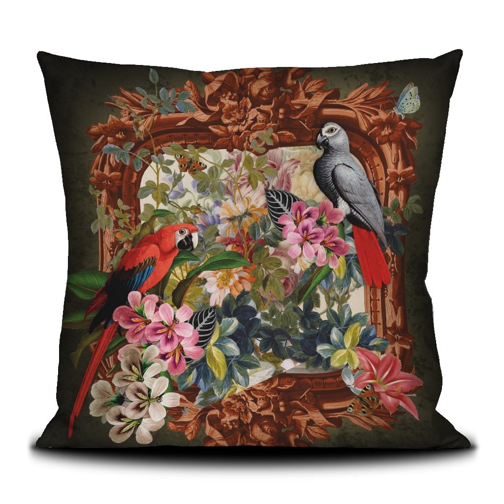 COUSSIN 50x50cm - PERROQUETS - VOGLIOBENE