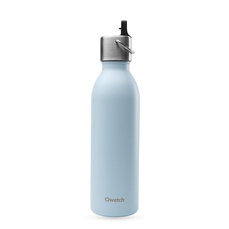 BOUTEILLE + BOUCHON SPORT ACTIVE 600ML - PASTEL BLEU - QWETCH