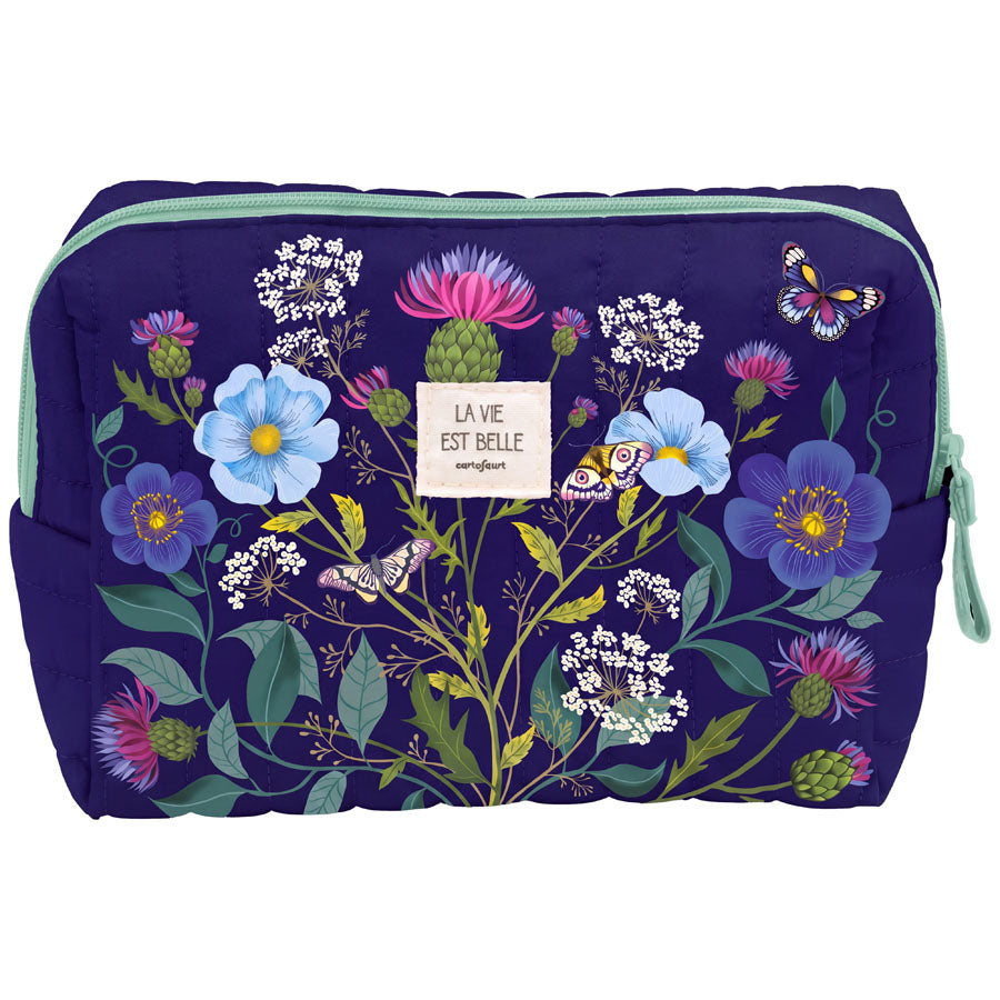 GRANDE TROUSSE MATELASSEE LES CHARDONS BLEUS - CARTES D'ART