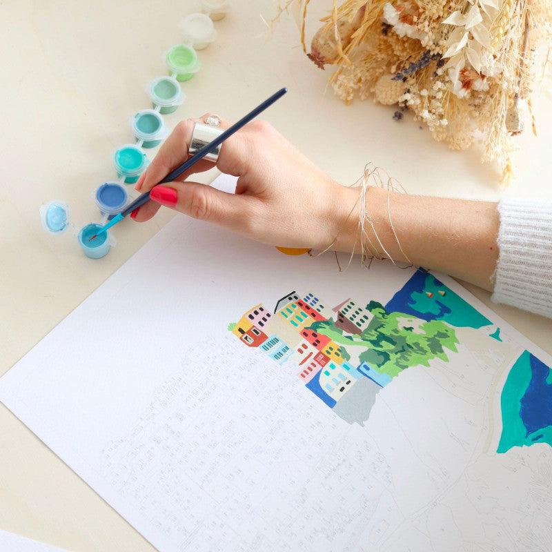 COFFRET PEINTURE AU NUMERO Cinque terre par Kenzie Elston - LA PETITE EPICERIE