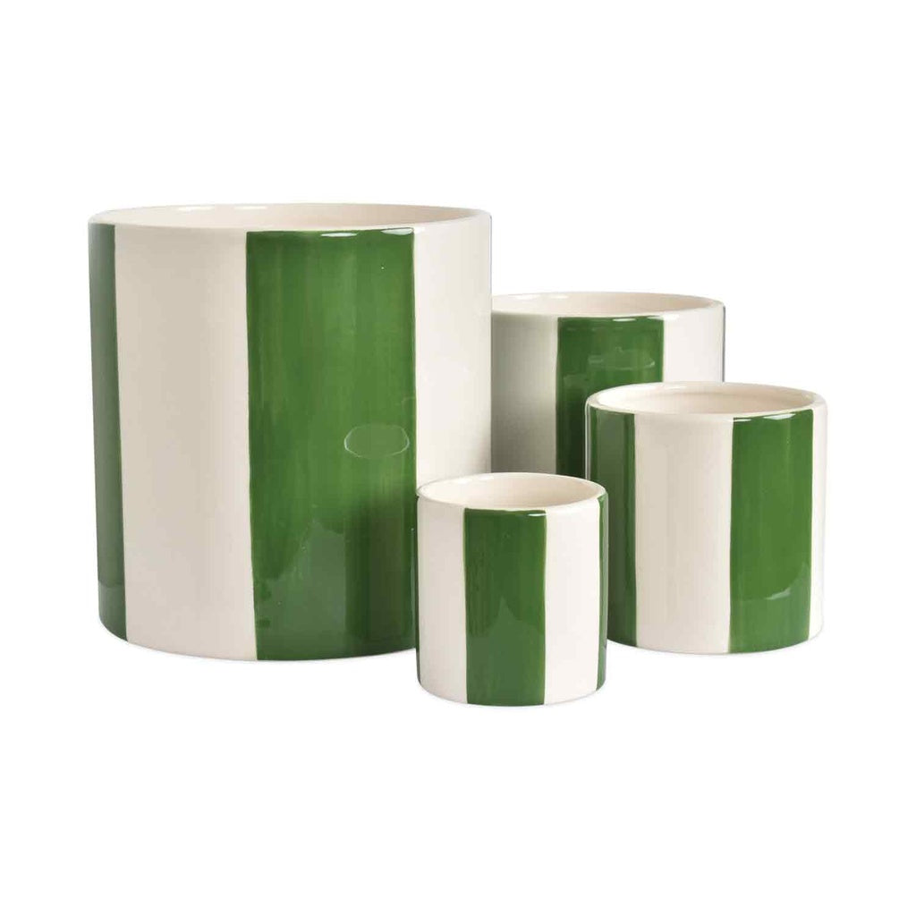 SET DE 4 POTS RAYURES VERT - OPJET PARIS