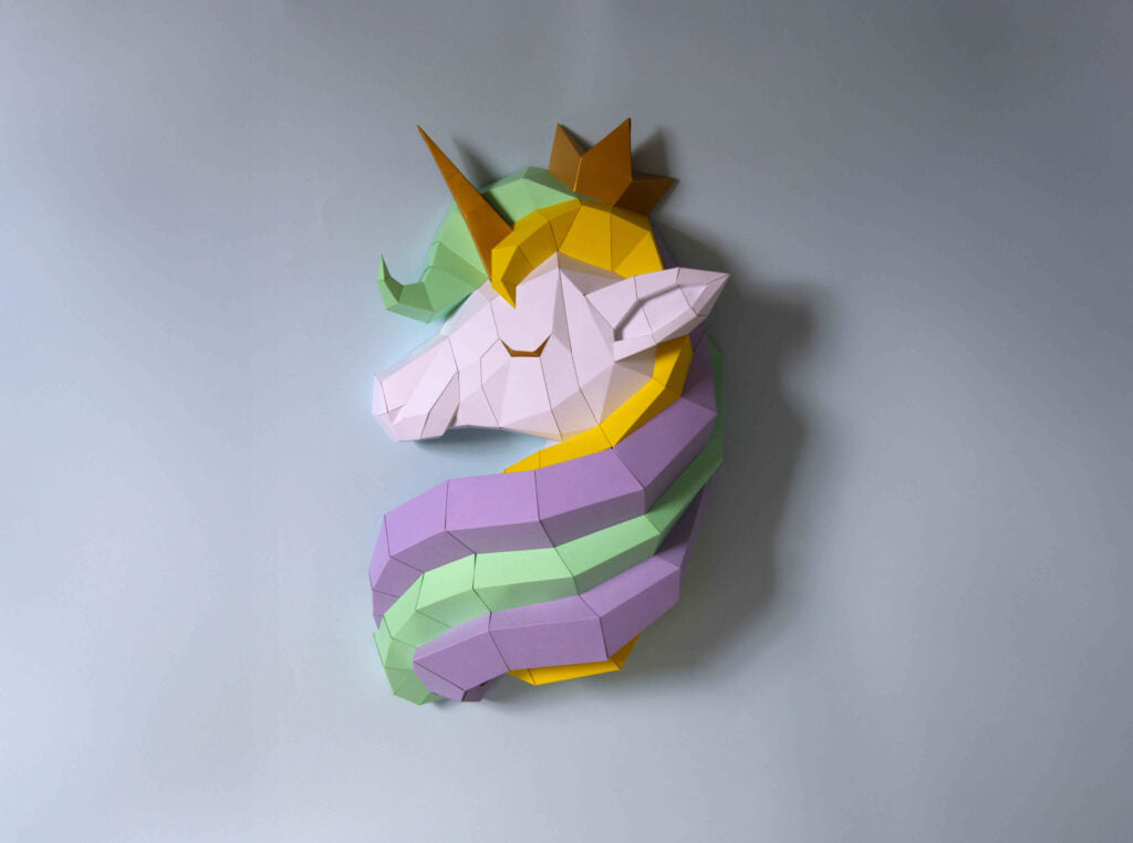 TÊTE DE LICORNE EN PAPIER 3D - ORIGAMI AGENT PAPER