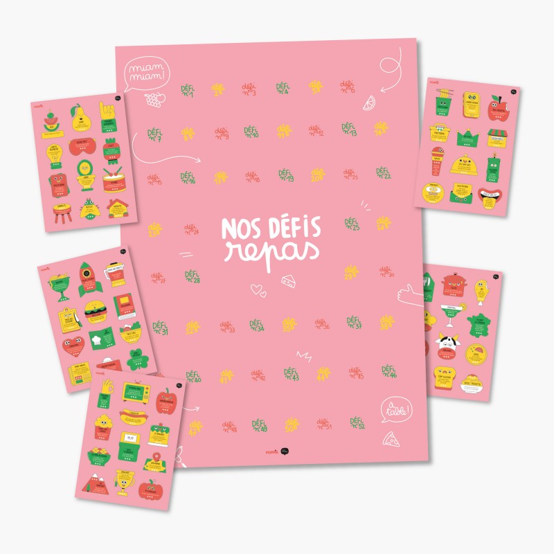 POSTER A STICKER - DEFIS REPAS - MINUS EDITIONS + POPPIK