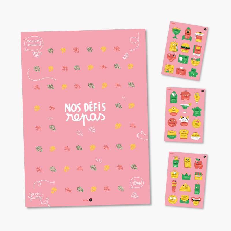 POSTER A STICKER - DEFIS REPAS - MINUS EDITIONS + POPPIK