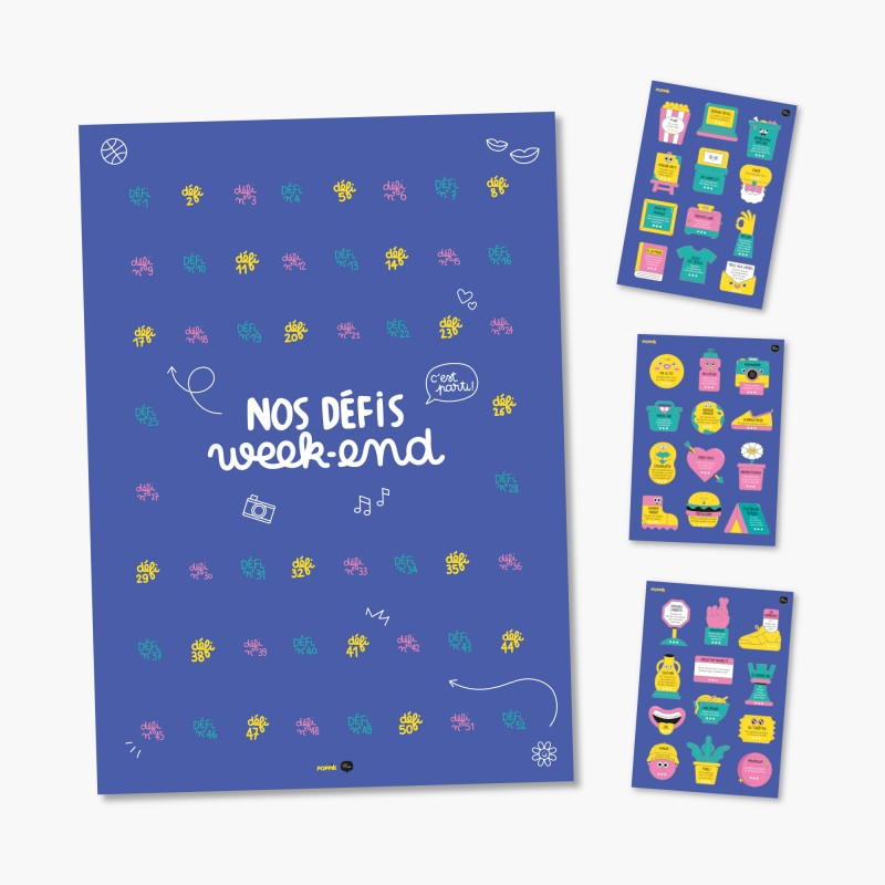 POSTER A STICKER - NOS DEFIS WEEK END - MINUS EDITIONS + POPPIK