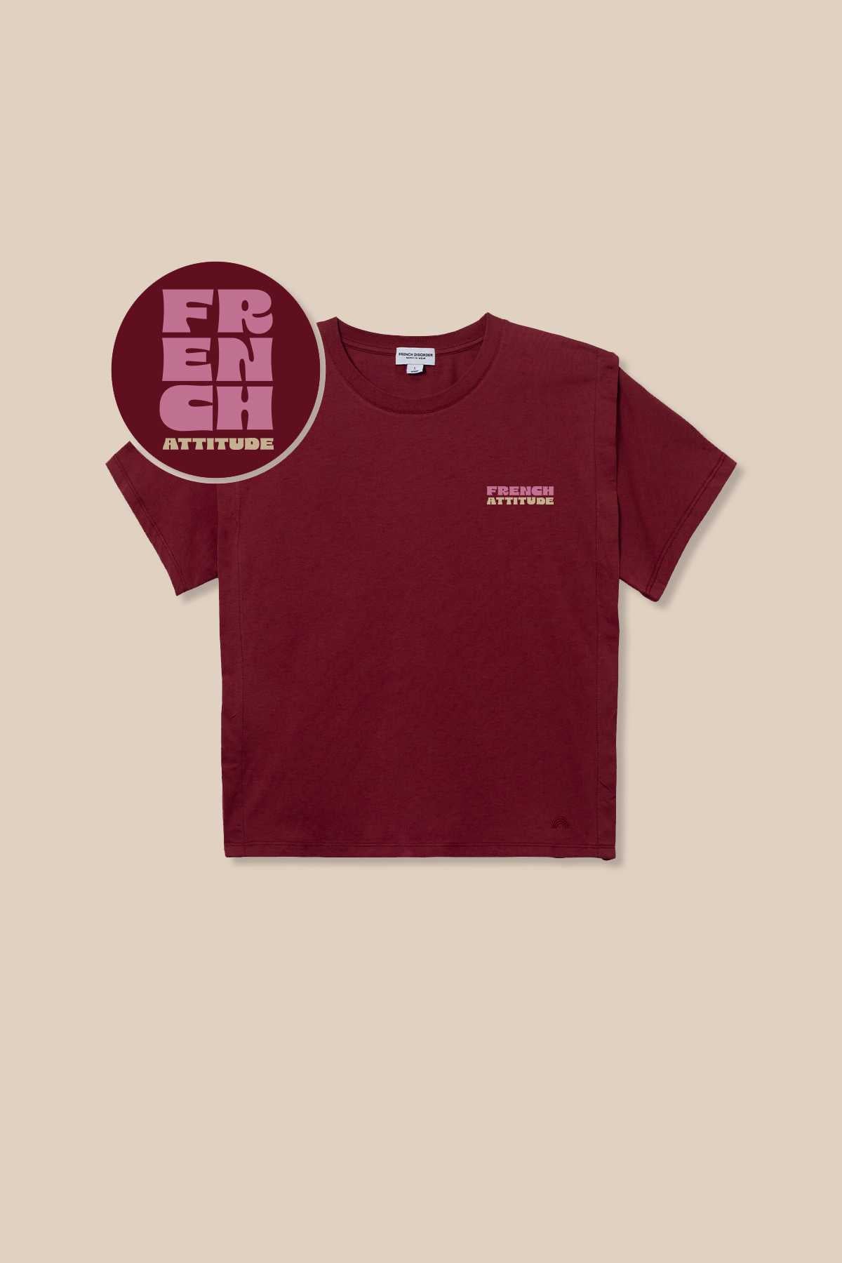 T-SHIRT PENNY FRENCH ATTITUDE - BURGUNDY - FRENCH DISORDER