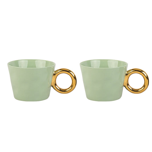 SET DE 2 TASSES "MATINS CALINS" VERT MATCHA - OPJET PARIS