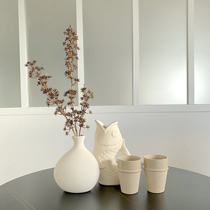VASE PICHET POISSON BLANC CASSE - OPJET PARIS
