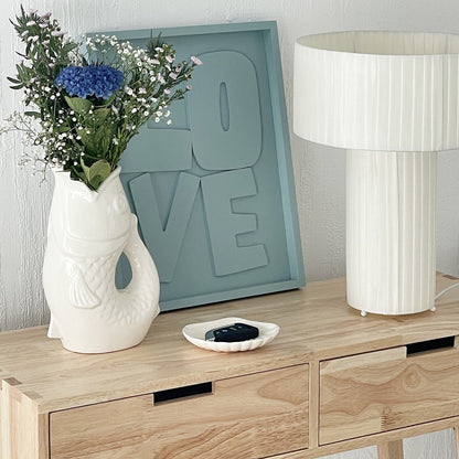 VASE PICHET POISSON BLANC CASSE - OPJET PARIS