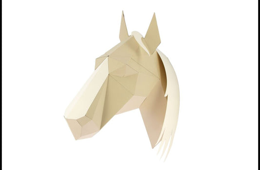 CHEVAL EN PAPIER 3D BEIGE - ORIGAMI AGENT PAPER