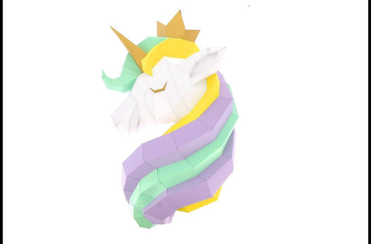 TÊTE DE LICORNE EN PAPIER 3D - ORIGAMI AGENT PAPER