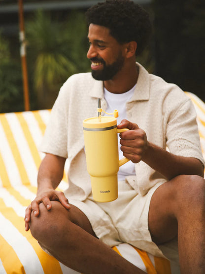 TRAVEL CUP 900ML INOX - CITRON - QWETCH