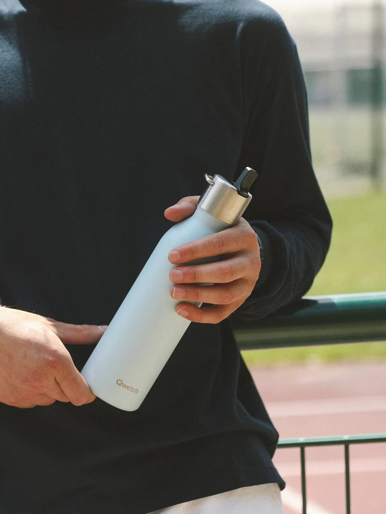 BOUTEILLE + BOUCHON SPORT ACTIVE 600ML - PASTEL BLEU - QWETCH