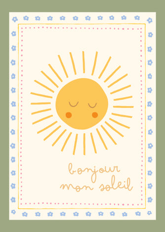 AFFICHE 18x25cm - BONJOUR MON SOLEIL - DAVID&DAVID