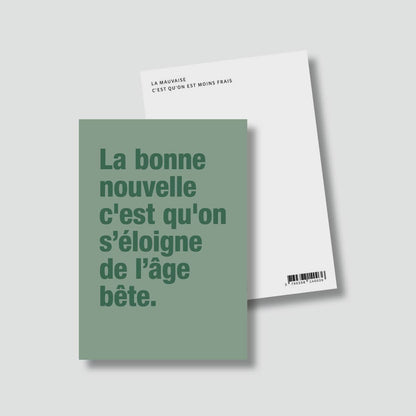 Carte "Anniversaire" : Âge bête (avec enveloppe)