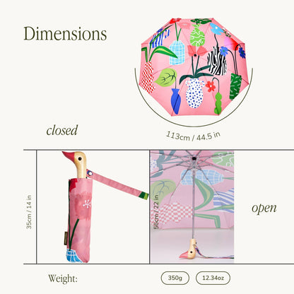 PARAPLUIE COMPACT ECOLOGIQUE IMPRIME VASE -  Original Duckhead