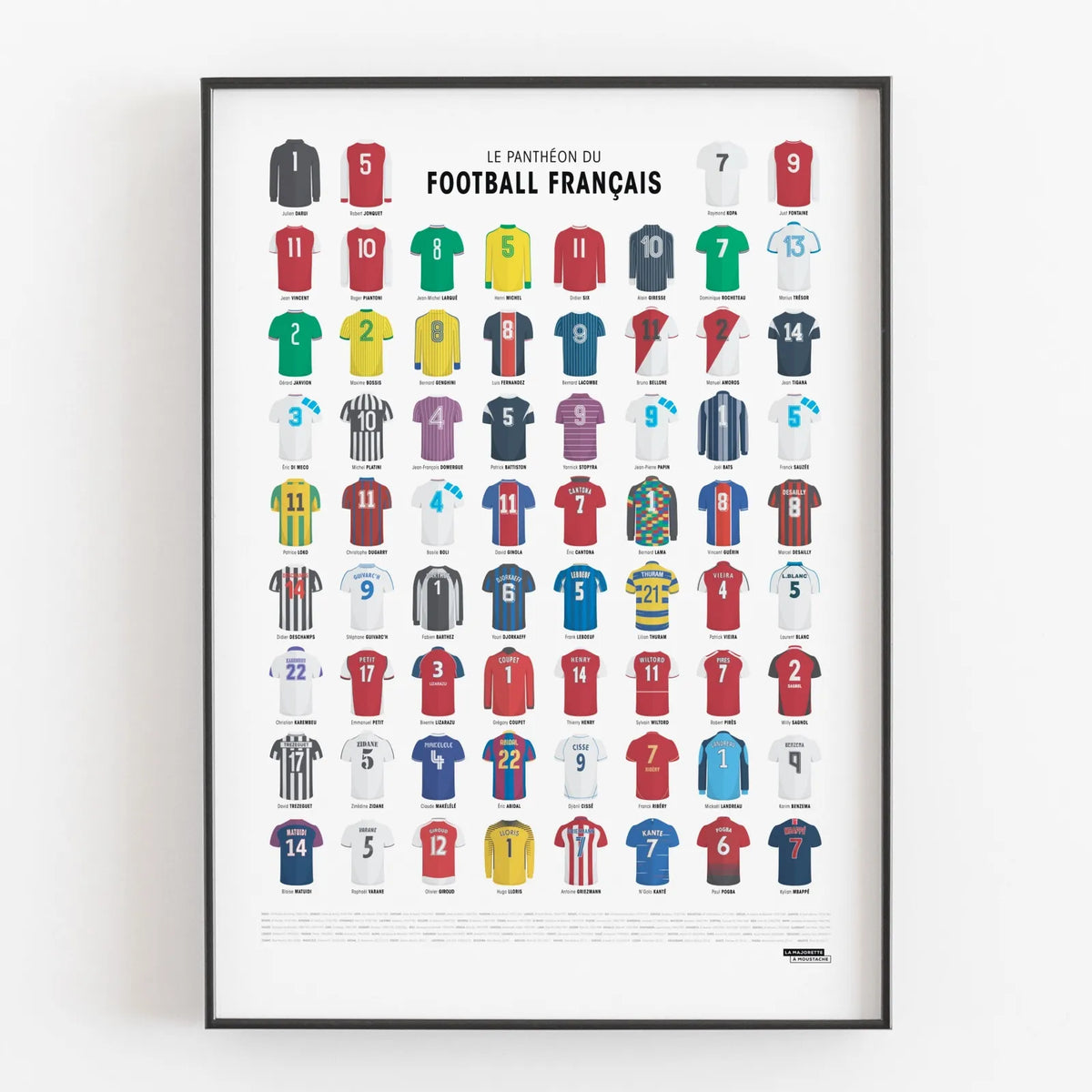 AFFICHE 50x70 cm - LES PLUS GRANDS JOUEURS DE FOOT FRANÇAIS - LA MAJORETTE A MOUSTACHE