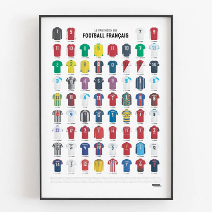 AFFICHE 50x70 cm - LES PLUS GRANDS JOUEURS DE FOOT FRANÇAIS - LA MAJORETTE A MOUSTACHE