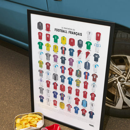 AFFICHE 50x70 cm - LES PLUS GRANDS JOUEURS DE FOOT FRANÇAIS - LA MAJORETTE A MOUSTACHE