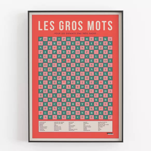 AFFICHE LES GROS MOTS - 50x70cm - LA MAJORETTE A MOUSTACHE