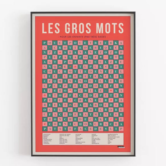 AFFICHE LES GROS MOTS - 50x70cm - LA MAJORETTE A MOUSTACHE