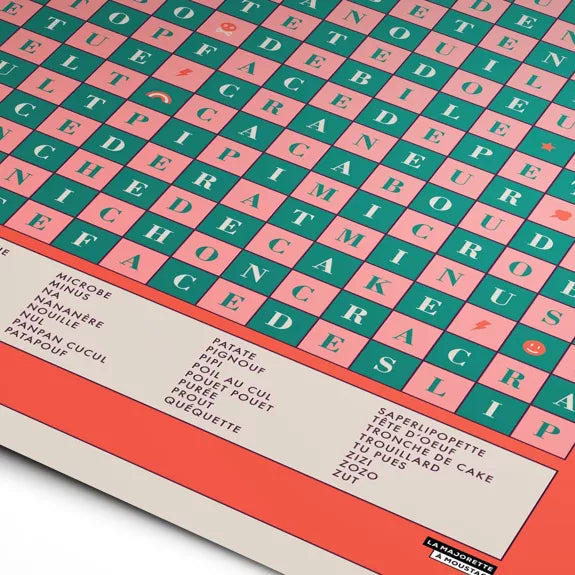 AFFICHE LES GROS MOTS - 50x70cm - LA MAJORETTE A MOUSTACHE