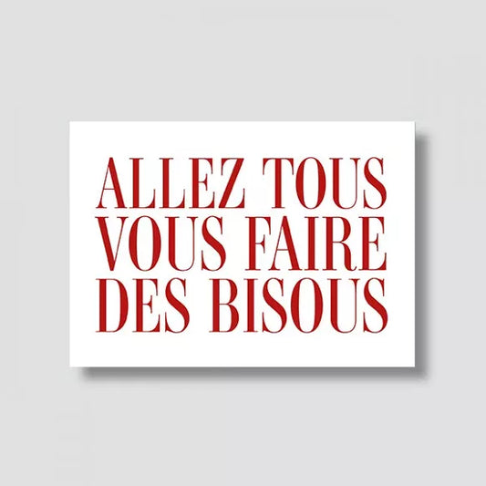 CARTE POSTALE LOVE  - ALLEZ TOUS VOUS FAIRE DES BISOUS - BULMA STUDIO