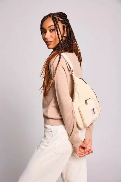 SAC BANANE SOFIA VELOURS BEIGE - HINDBAG