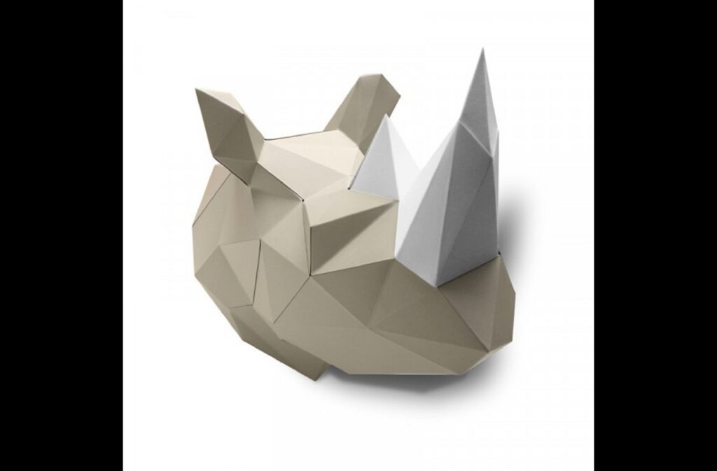 TÊTE DE RHINO EN PAPIER 3D - ORIGAMI AGENT PAPER
