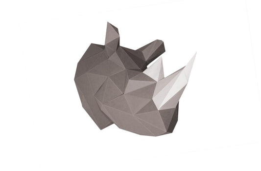 TÊTE DE RHINO EN PAPIER 3D - ORIGAMI AGENT PAPER