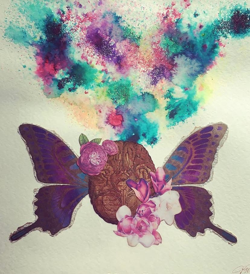 OEUVRE PHOTO 52x42cm - VIOLET & BLEU  - VICTORIA